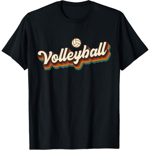 Retro Volleyball Design - Volleyball T-Shirt men and women can wear, black, white, gifts