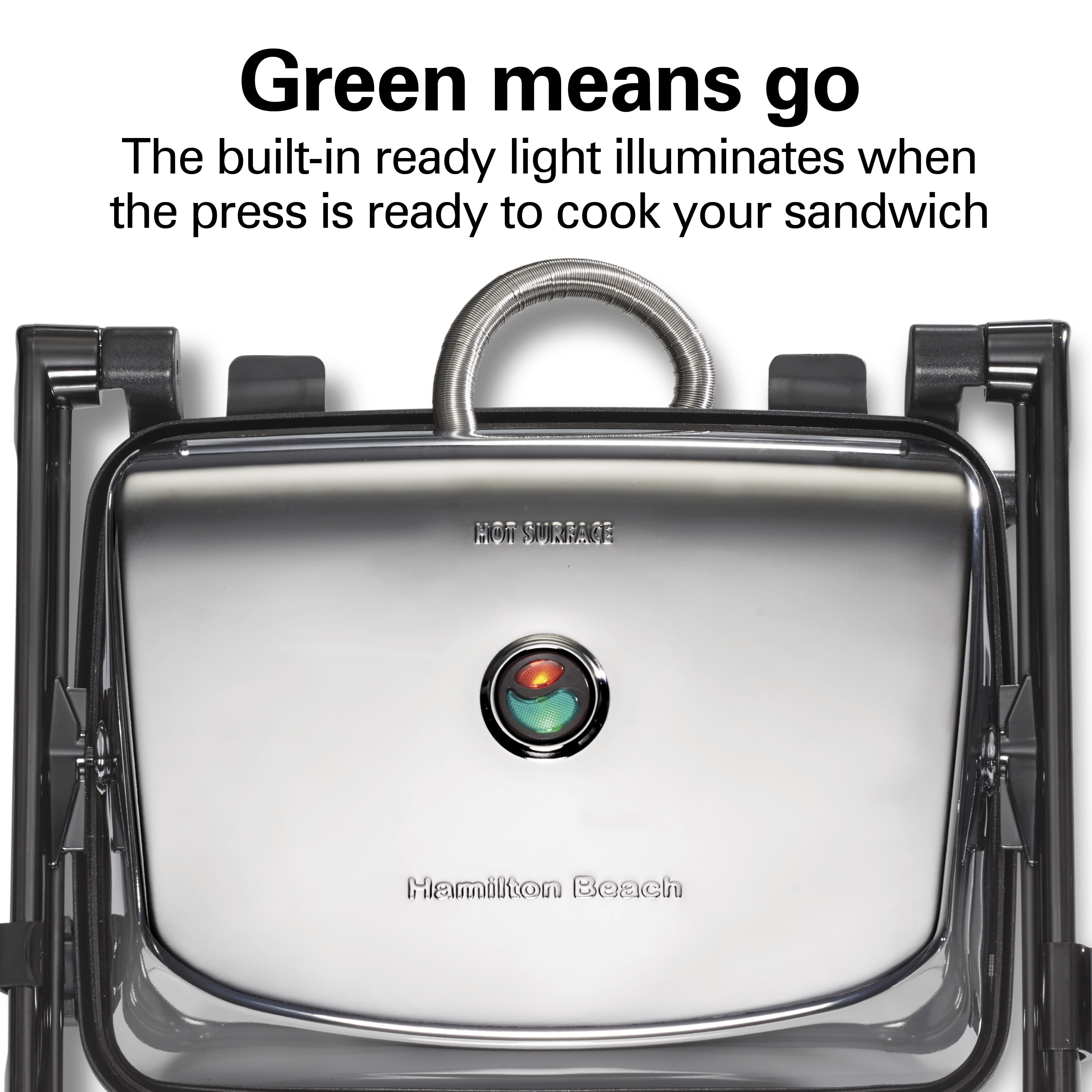Hamilton Beach Panini Press Gourmet Sandwich Maker Chrome 25460A