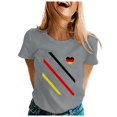 thumbnail image 1 of YDLCAFD T-Shirts pour Femmes Col en V Décontracté Mode Décontractée Manches Courtes Col Rond Tee Shirt Imprimé Ample, 1 of 1