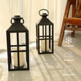 thumbnail image 3 of 2 Pack Black Metal Lantern with LED Candle, Battery Operated, 17.7 Inch Tall Decorative Candle Holder, for Indoor and Outdoor Use, Perfect for Home Décor, Weddings, Parties, and Holiday, 3 of 6