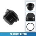 thumbnail image 4 of Unique Bargains Car ORB Port Plug Male Hex Head Socket w/ O Ring Seal 6AN Block Off Fitting Adapter Black （Pack of 2), 4 of 6