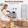 thumbnail image 4 of Sasttie Large Dog Bed, Soft Rose Velvet Washable Crate Pad for Medium and Large Dogs, Non-Slip Bottom, Suitable Kennel Cage and Cat Bed Mat, 35 x 23 in, Gray, 4 of 7