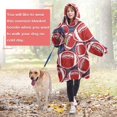 thumbnail image 4 of Red Footballs on Blue Pattern Wearable Oversized Blanket,Wearable Blanket Hoodie for Adults,Cozy Hooded Blankets with Super Pockets,Super Warm Fuzzy Pullover for Women & Men, 4 of 6