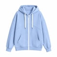 thumbnail image 6 of Women's Full Zip Hoodie, Oversized Long Sleeve Hooded Sweatshirt with Pockets, Casual Lightweight Zip Up Jacket, 6 of 7