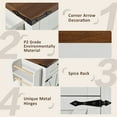 thumbnail image 4 of 53.5" Farmhouse Kitchen Island with Power Outlet, Kitchen Storage Island with Drop Leaf, Spice Rack and Drawer, Rolling Kitchen Cart on Wheels, for Home, Kitchen, White (One Package), 4 of 7