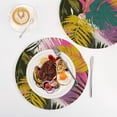 thumbnail image 4 of 3PCS Trivet Mats 15 Inch Round Heat-Resistant Pot Holders Hot Pads Table Decor Colorful Tropical Leaves, 4 of 6
