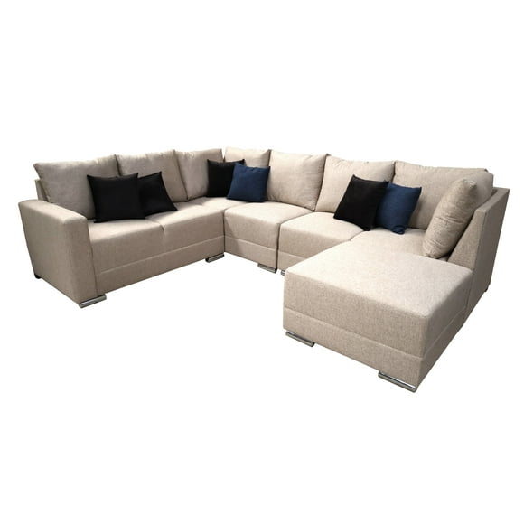 Sala Esquinera Modular El Bazar Store Artemis Beige 230x300 cm, Derecha ó Izquierda, Tela Lino nacional