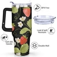 thumbnail image 3 of 40oz Cute Red Strawberry Stainless Steel Flip Straw Tumbler Spill Proof Travel Cup Double Wall Vacuum Insulated Coffee Mug with Top Handle, 3 of 6