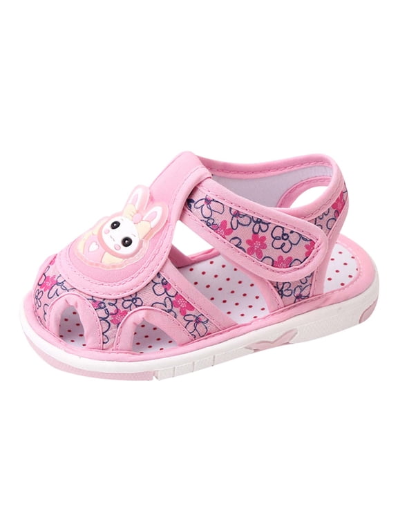 Boys Summer Sandals Closed Toe Outdoor Casual Summer First Walkers Shoes with Cute Bunny Size 3 Toddler Shoes Summer Sandals Lightweight Anti-Slip Sole Casual Beach Shoes