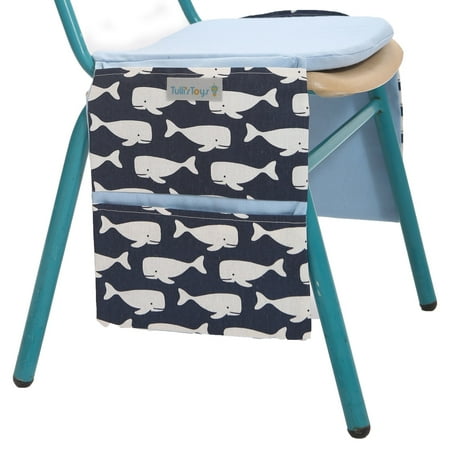 Tulli S Toys Chair Pocket Children Desk Organizer Navy Whale Tulli S Toys Chair Pocket Children Desk Organizer Navy Whale Pattern