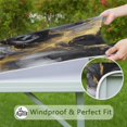 thumbnail image 6 of Black White Gold Marble Pattern Square Fitted Tablecloth with Elastic Edge,Square Table Cover,Washable Elastic Table Cover for Home Kitchen Party Decor 36"x36", 6 of 6