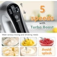 thumbnail image 3 of TEMOGU-Hand Mixer Electric, 5 Speed 600W Ultra Power Handheld Mixer with Touch Button, Turbo, Storage Case, 6 Stainless Steel Accessories, Kitchen Aid Mixer for Cake Cookie Egg Cream Dough (Silver), 3 of 4