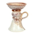 thumbnail image 5 of Creative Co-Op 7.5 Inches Stoneware Pillar Holder with Handle and Reactive Glaze for 5 Inches Pillar, Brown, 5 of 5