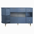 thumbnail image 2 of M optimized Rotating Storage Cabinet, 51'' Organizer with Turntable, 2 Doors, 2 Drawers, Built-in Shelves, Metal Legs, Home Furniture for Kitchen Living Room, 2 of 9
