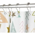 thumbnail image 4 of Christmas Decor Waffle Shower Curtain for Bathroom 72x84inches Christmas Trees Shower Curtain Set with Hooks Pink Green Watercolor X-mas Trees Waterproof Fabric Shower Curtain, 4 of 6
