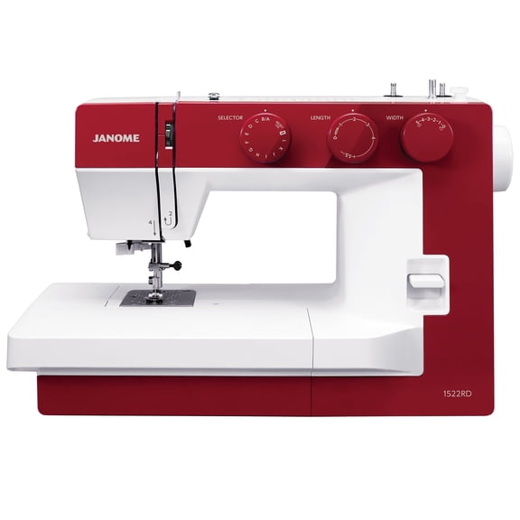 Janome 1522-RD Sewing Machine - Wide Sewing Base, 17x11x7.5 Inches