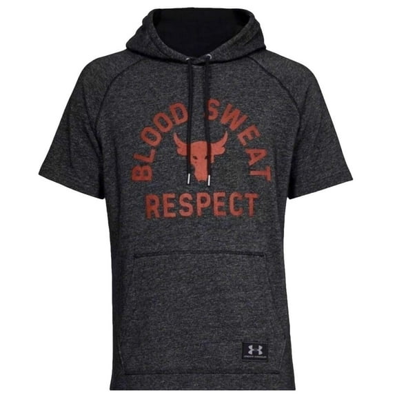 Under Armour Mens Project Rock Respect Short Sleeve Hoodie S 1326409-001