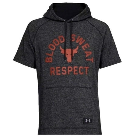 Under Armour Mens Project Rock Respect Short Sleeve Hoodie S 1326409-001