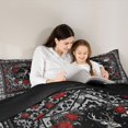 thumbnail image 4 of Erosebridal Hunting Deer Queen Comforter Set, Bohemian Aztec Mandala Bedding Comforter Set, Black Gray Red, Black Reversible 3-Piece, 1 Comforter and 2 Pillowcases, 4 of 6