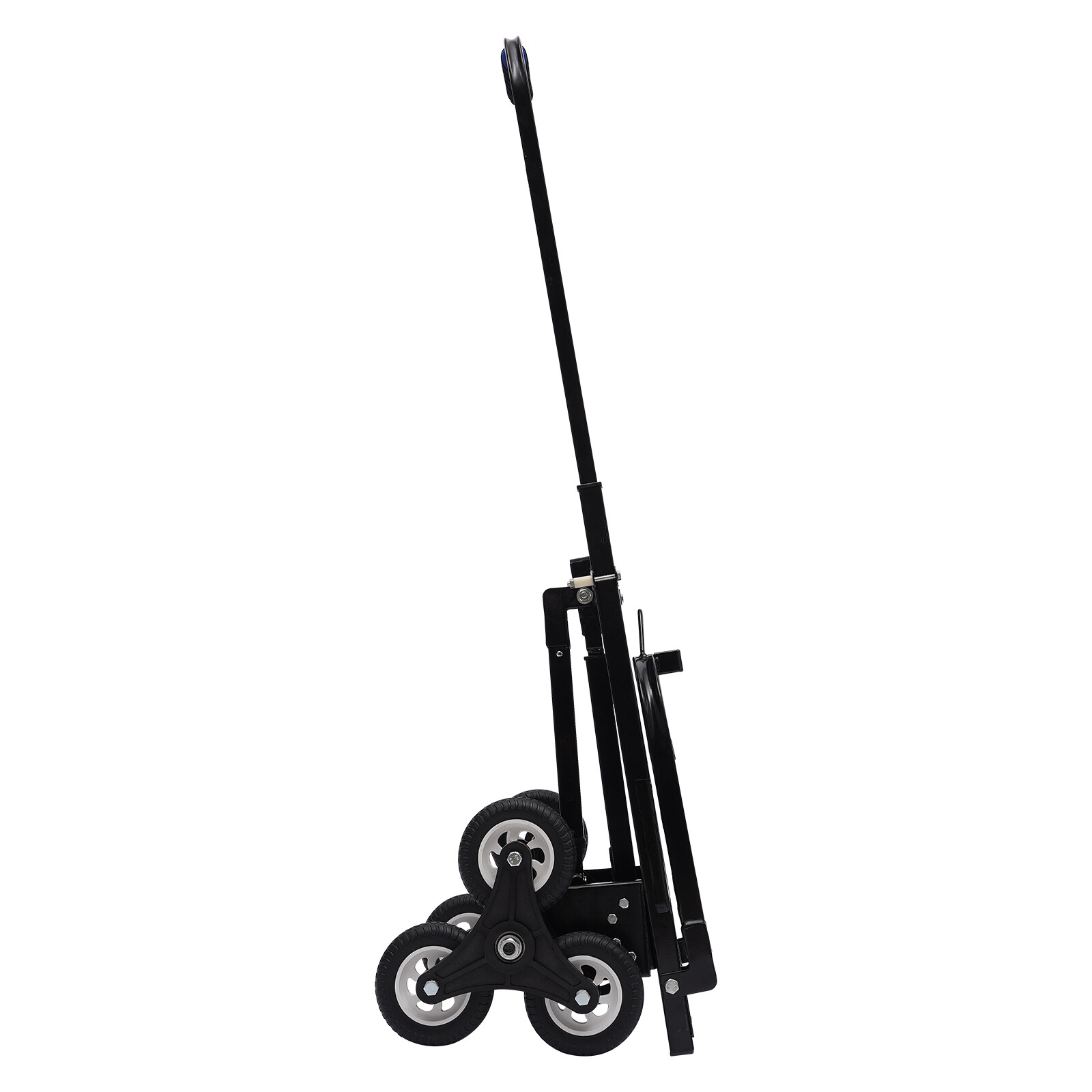 Stair Climbing Cart, Portable Folding Trolley with 8 Wheels, Stair Climber Hand Truck with Adjustable Handle for Pulling, Heavy Duty Dolly Cart for Stairs (Black-330 lbs-8 Wheels)