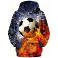 thumbnail image 2 of Bobifish Boys Hoodies Soccer Print Long Sleeve Pullover Tops Outdoor Sports Kids Sweatshirt, 2 of 3