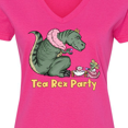 thumbnail image 4 of Inktastic Funny Tea Rex Party Women's V-Neck T-Shirt, 4 of 5