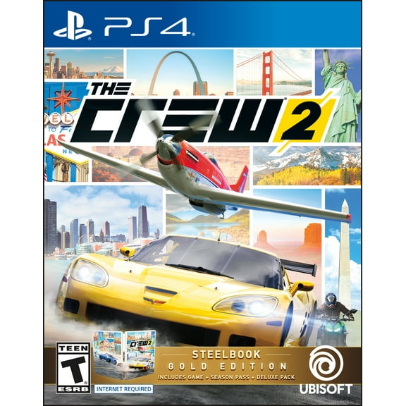 The Crew 2 Steelbook Gold Edition, Ubisoft, PlayStation 4, 887256029173