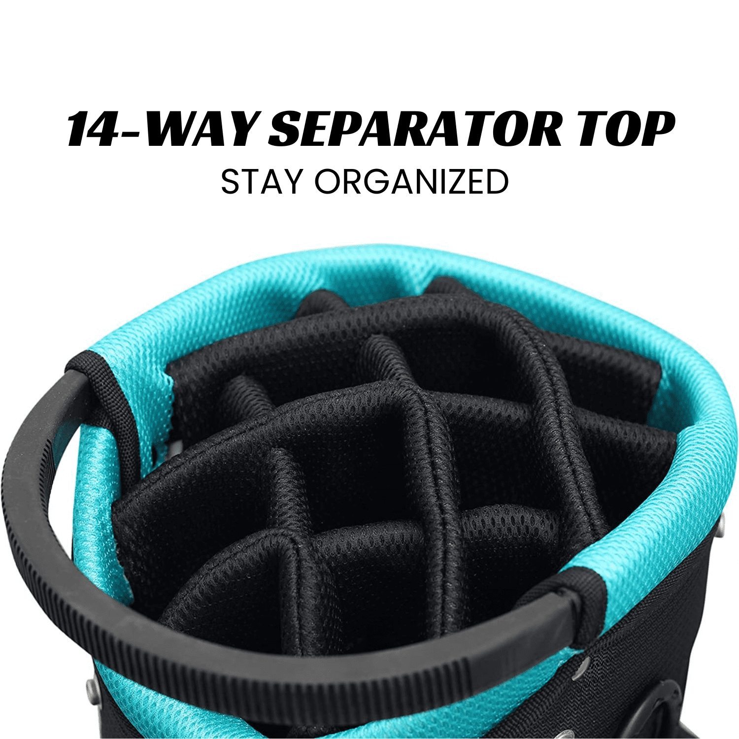 Majek Golf 9-Inch Bag: 14-Way Top, Teal/Black, 4.6 lbs