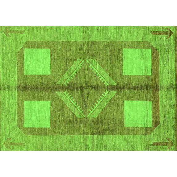 Ahgly Company Indoor Rectangle Abstract Green Modern Area Rugs, 8' x 10'