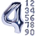 thumbnail image 1 of 40 Inch Silver Numbers 0-9 Birthday Party Decorations Helium Foil Mylar Number Balloon Digital 4, 1 of 4