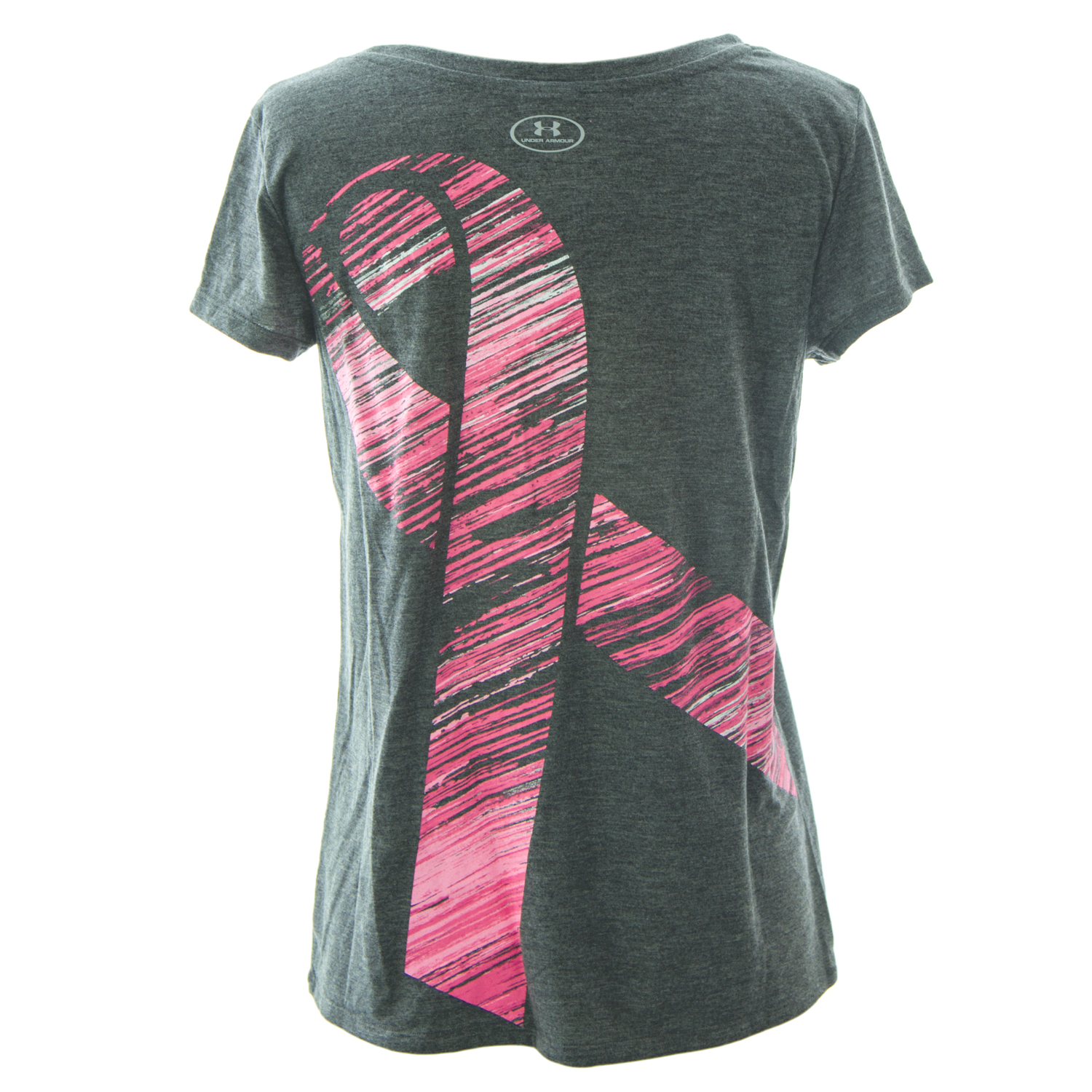 Under Armour Women's Power in Pink Go Fight Cure T-Shirt Small Charcoal - image 2 of 2