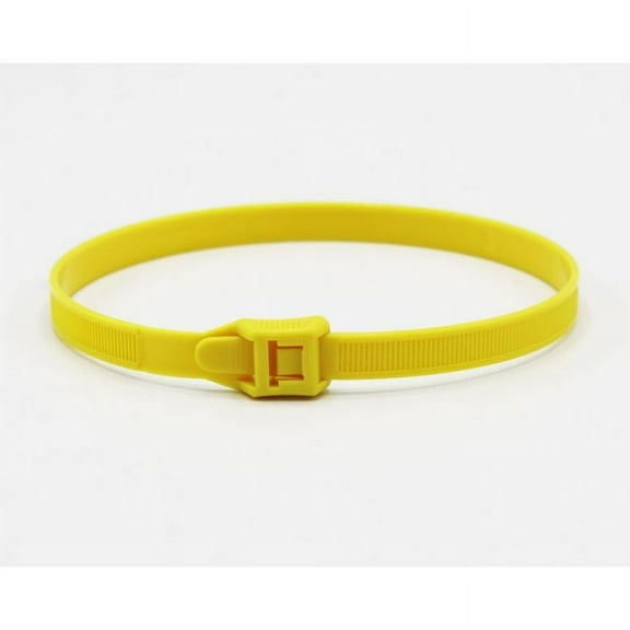 14" 120 LB Low-Profile In-Line Cable Ties (100/bag) - Brilliant Yellow