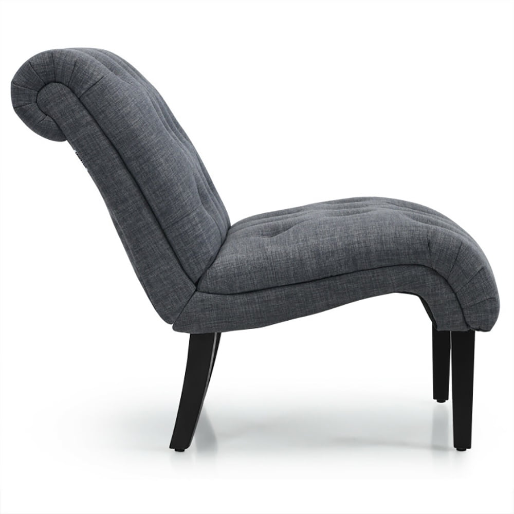 Finihen Armless Accent Chair, Cotton Linen Fabric Armless Accent Chair with Adjustable Foot Pads, for Living Room, Bedroom, Dark Gray Finihen Armless Accent Chair, Cotton Linen Fabric Armless Accent Chair with Adjustable Foot Pads, for Living Room, Bedroom, Dark Gray