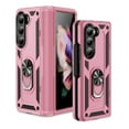 thumbnail image 2 of SaniMore Tri-layer Case for Samsung Galaxy Z Fold 5 7.6" 2023, 360° Rotating Holder/Kickstand Rugged PC Back TPU Bumper Magnetic Car Mount Anti-fingerprint Heavy Duty Protective Case, Pink, 2 of 8