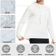 thumbnail image 5 of Satankud Men's UPF 50+ Long Sleeve Sunscreen Hoodie UV Sun Protection Hoodie with Thumbholes for Workout Fishing Hiking Sports Long Sleeve Hoodie White XL, 5 of 7
