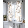 thumbnail image 5 of Brown Spring Floral Sheer Curtains 39 Inch Length 2 Panels Set for Living Room/Bedroom, Flowers Leaves Elegant Pastoral Kitchen Curtains Grommet Semi-Sheer Curtains Window Treatments 27.5"x39"x2, 5 of 7
