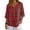 Wine, variant on OIOLOYJM Shirts for Women Plaid Button Down 3/4 Length Sleeve Dressy Blouses Fashion V-Neck Outfits Spring Elegant Loungewear Army Green L
