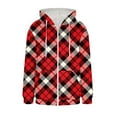 thumbnail image 7 of Ruimatai Women's Oversized Plaid Hooded Zip Up Jacket With Drawstring Pockets Soft Lined Streetwear Style Casual Long Sleeve, 7 of 7