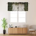 thumbnail image 2 of Rustic Wooden Barn Door Valance Rod Pocket Window Curtain for Kitchen Farmhouse Country Vintage Green Leaves Window Treatment Valance Curtains for Bathroom 54 by 18 in, 1 Panel, 2 of 6