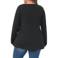 thumbnail image 3 of Agnes Orinda Women's Plus Size T-Shirt Pleated Crew Neck Long Sleeve Soft Casual Tunic Blouse 3X Black, 3 of 6