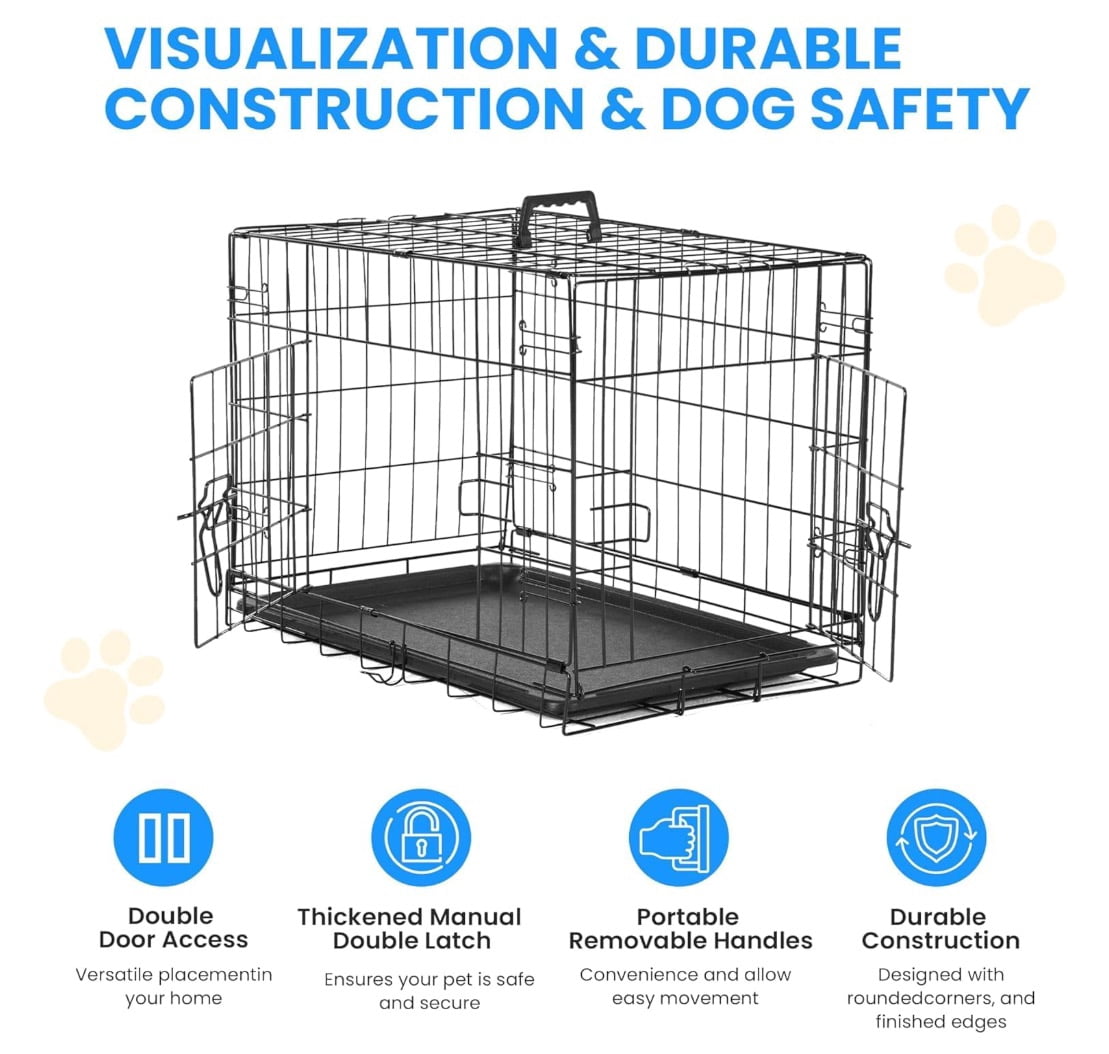 Simply Deluxe Small Dog Crate, 24 Inches