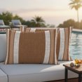 thumbnail image 3 of Lumbar Pillow Covers 20x12 Inch Set of 2, Vintage Dark Brown Striped Waterproof Outdoor Pillow Covers, Farmhouse Modern Stripes Boho Decorative Cushion Pillowcases for Couch, Sofa, Bed, Garden, Patio, 3 of 9