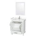 thumbnail image 2 of Wyndham Collection Sheffield 30" Carrara Marble Single Bathroom Vanity in White, 2 of 4