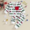 thumbnail image 2 of 2023-08-24 Lioraitiin 0-3Y Toddler Baby Boys Girls Christmas Clothes Sets Xmas Tree Print Long Sleeve Pullover Sweatshirts Pants, 2 of 4