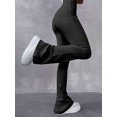 thumbnail image 5 of Women's Sexy Slim Pants Ribbed Solid Color Pants High Waisted Flared Pants Showing Longer Legs All-match Sports Long Pants, 5 of 5