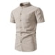 thumbnail image 5 of Camisas de cuello alto de manga corta estilo chino retro de verano para hombres, 5 of 5