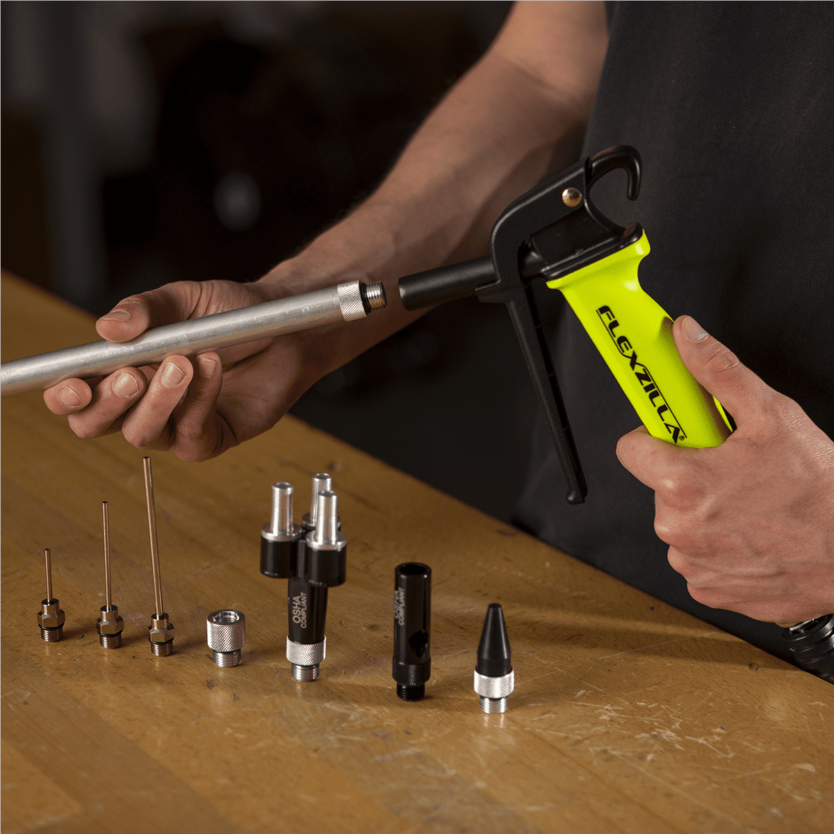 Legacy Manufacturing Flexzilla X3 Blow Gun Kit 11-Piece, ZillaGreen