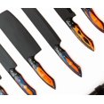 thumbnail image 2 of 8-Piece Black Stainless Steel Knife Set with Leather Knife Roll, Handmade Kitchen Knives – Hawkeen Knife, 2 of 4