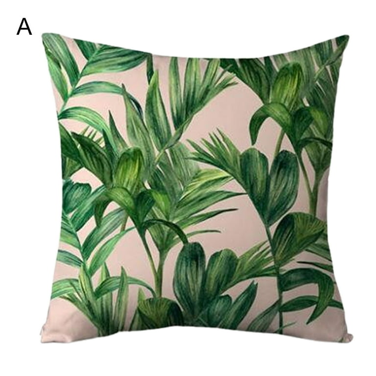 Leaf print top cushion covers