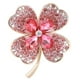 thumbnail image 1 of Elegante broche de trébol con cristales de imitación y trébol de cuatro hojas, para solapa, joyería del Día de San Patricio para mujer, accesorios de vestir, color rosa, 1 of 8